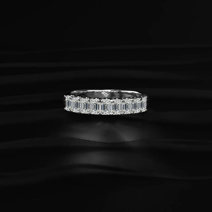 Emerald Cut Half Eternity Band | Earthly Jewels