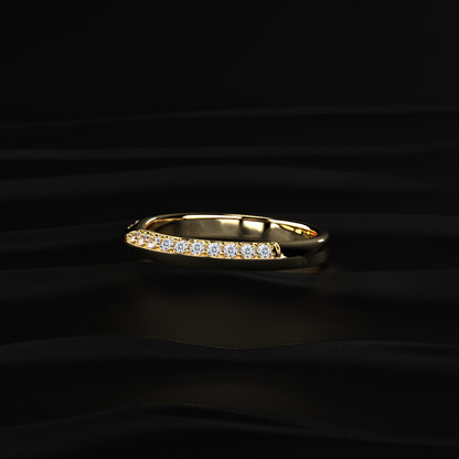Curved Wedding Band For Round Diamond | Earthy Jewels