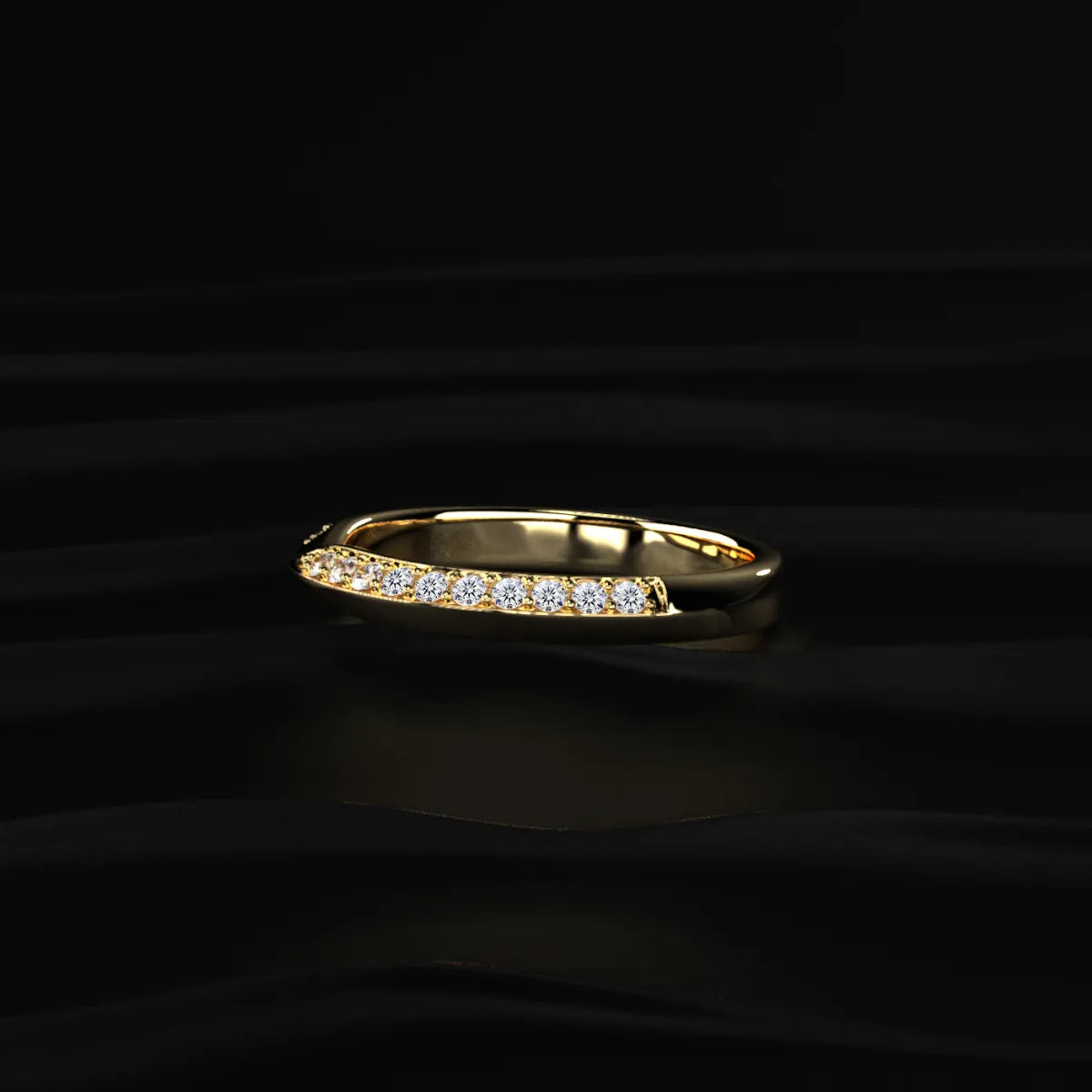 Curved Wedding Band For Round Diamond | Earthy Jewels