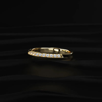 Curved Wedding Band For Round Diamond | Earthy Jewels