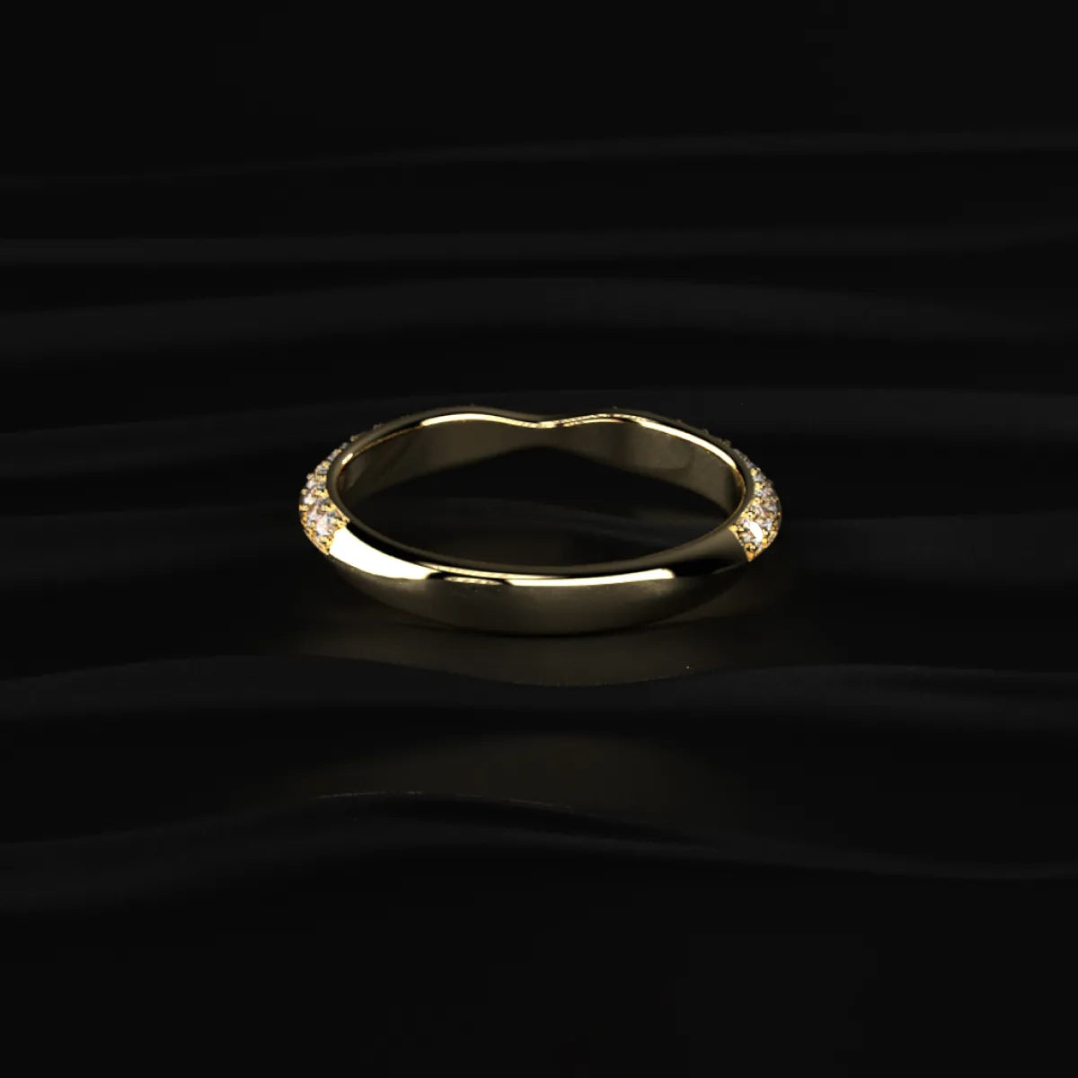 Curved Wedding Band For Round Diamond | Earthy Jewels