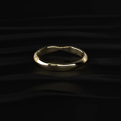 Curved Wedding Band For Round Diamond | Earthy Jewels