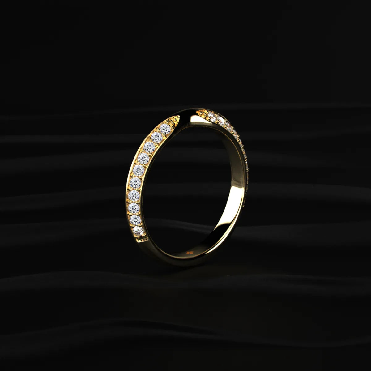 Curved Wedding Band For Round Diamond | Earthy Jewels
