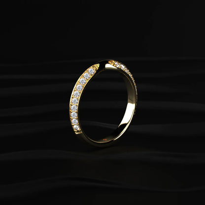 Curved Wedding Band For Round Diamond | Earthy Jewels