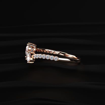 Dual Heart Ring With Side Diamonds | Earthly Jewels