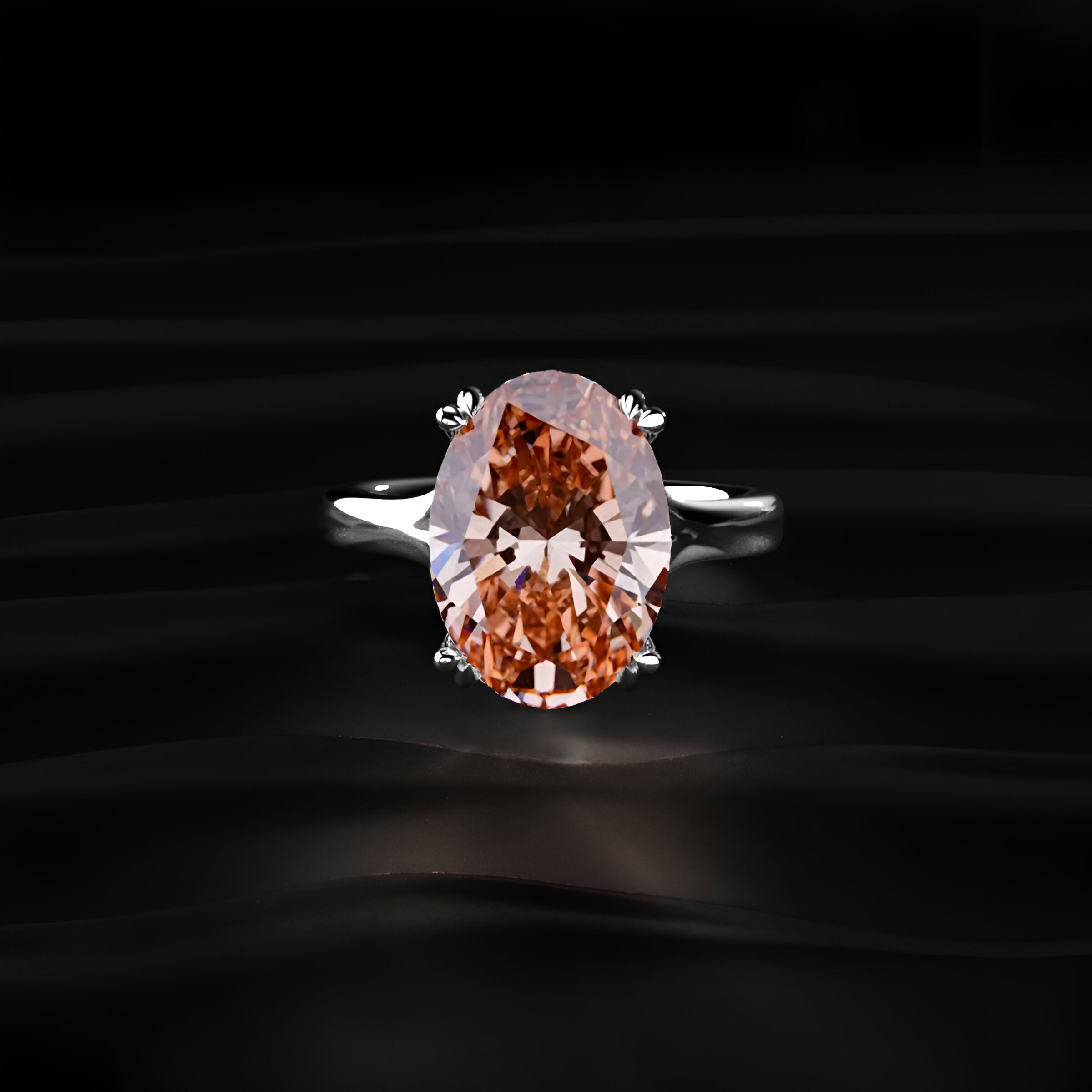 6 Ct Oval Solitaire Ring With Double Prong Set | Earthly jewels