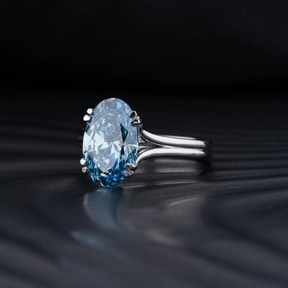 4 Ct Oval Solitaire Ring With Double Prongs | Earthly Jewels 