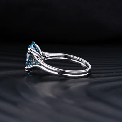 4 Ct Oval Solitaire Ring With Double Prongs | Earthly Jewels 