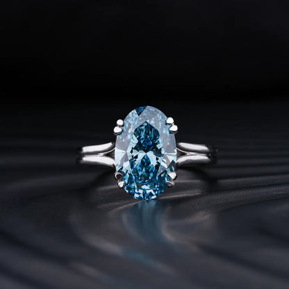 4 Ct Oval Solitaire Ring With Double Prongs | Earthly Jewels 