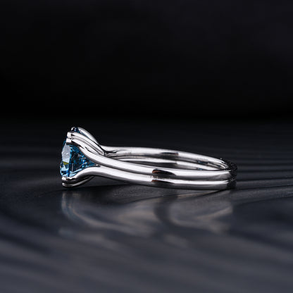2.5 Ct Solitaire Diamond Ring With Double Prong And Mystique Stone