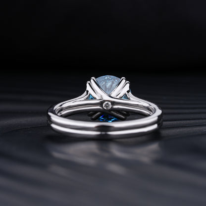 2.5 Ct Solitaire Diamond Ring With Double Prong And Mystique Stone
