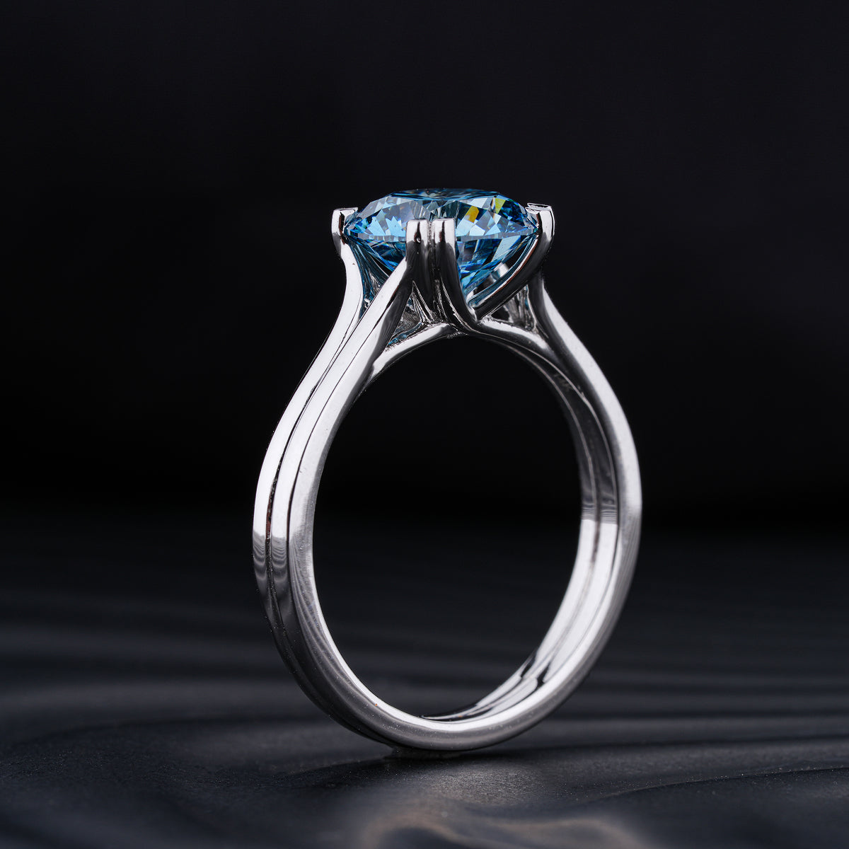 2.5 Ct Solitaire Diamond Ring With Double Prong And Mystique Stone