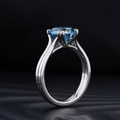 2.5 Ct Solitaire Diamond Ring With Double Prong And Mystique Stone | Earthly Jewels
