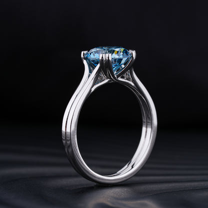 2.5 Ct Solitaire Diamond Ring With Double Prong And Mystique Stone