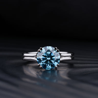 2.5 Ct Solitaire Diamond Ring With Double Prong And Mystique Stone | Earthly Jewels