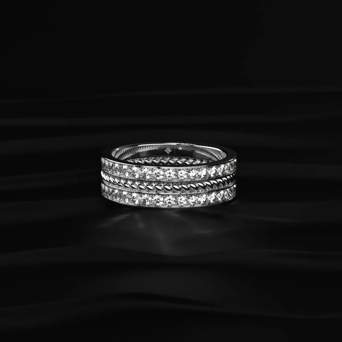 Two Row Eternity Band For Men | Earthly Jewels