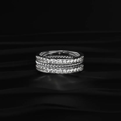 Two Row Eternity Band For Men | Earthly Jewels
