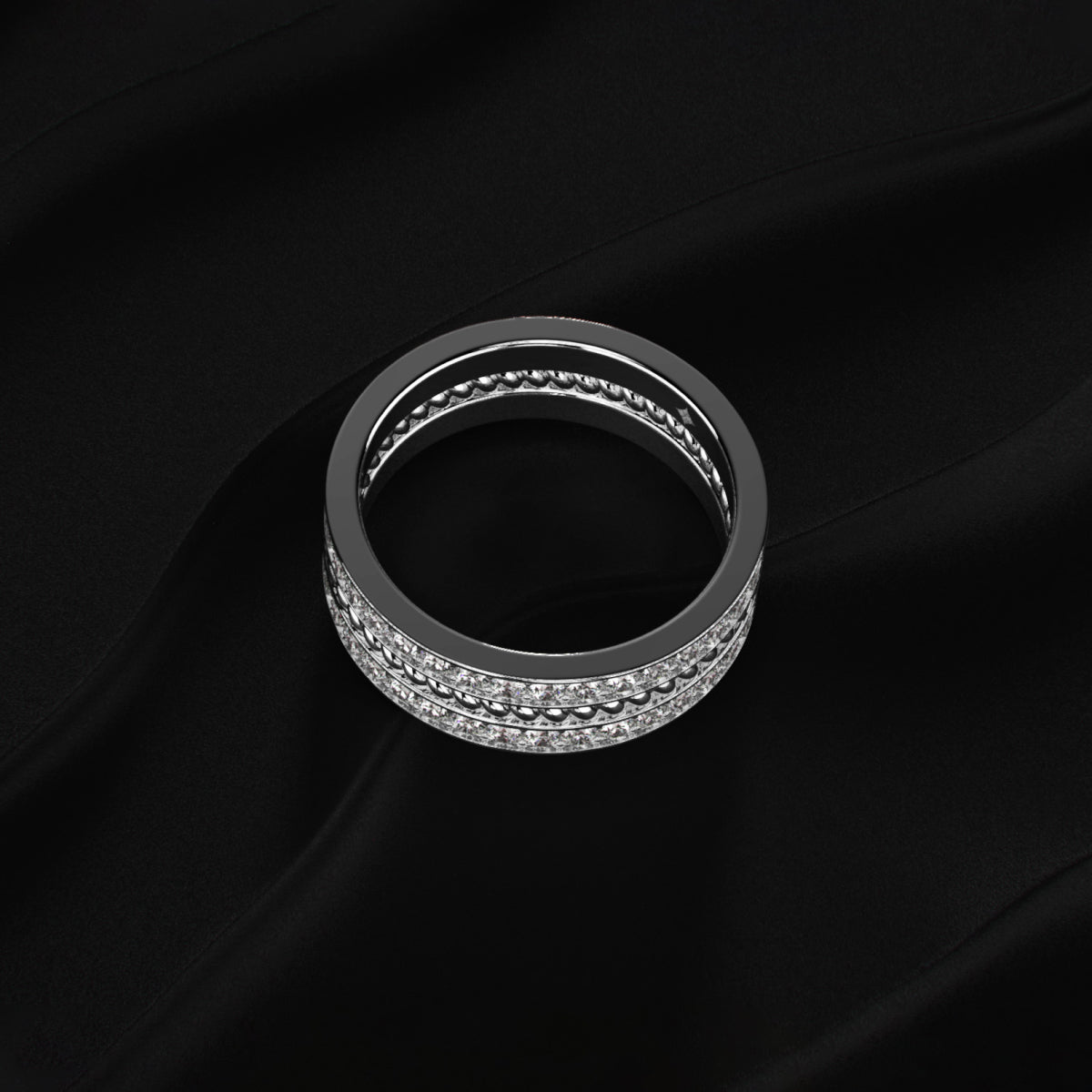 Two Row Eternity Band For Men