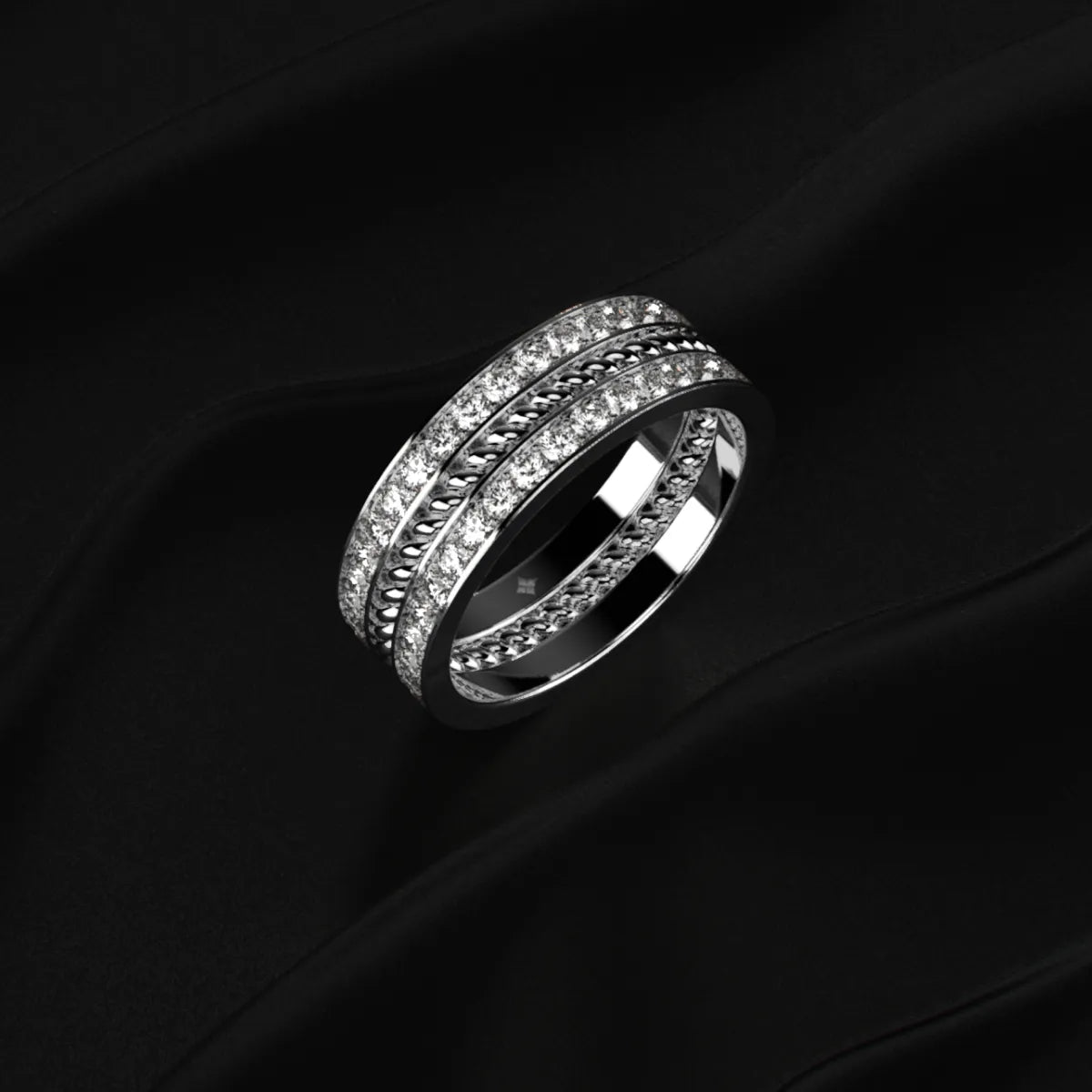 Two Row Eternity Band For Men | Earthly Jewels