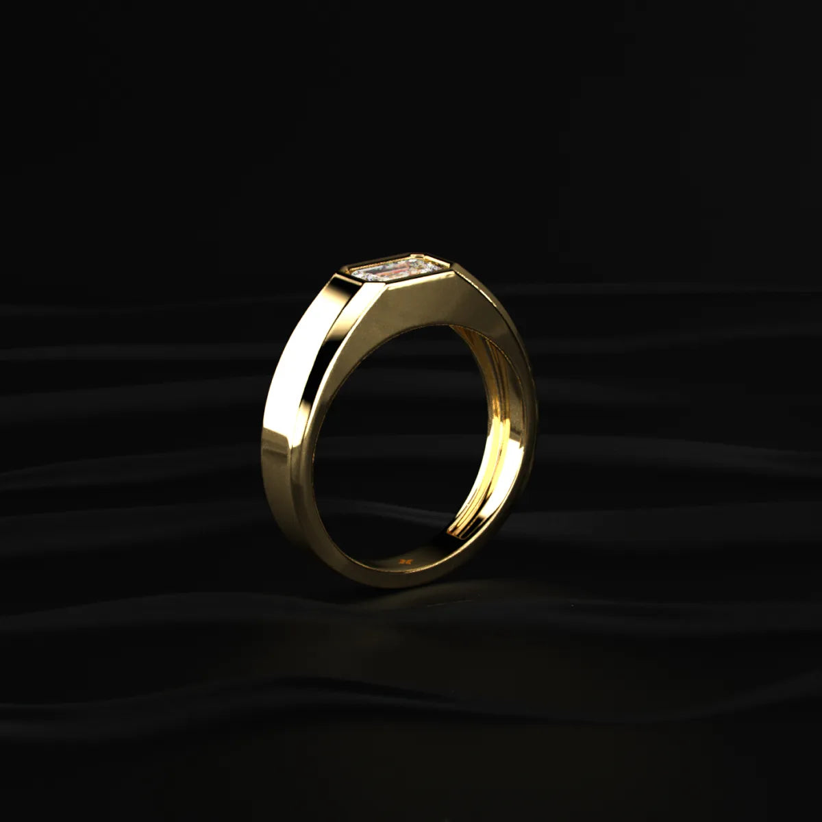 Mens Emerald Cut Diamond Ring | Earthly Jewels