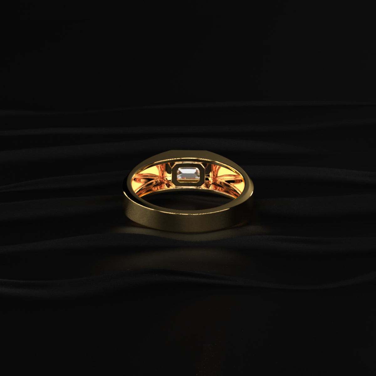 Mens Emerald Cut Diamond Ring | Earthly Jewels
