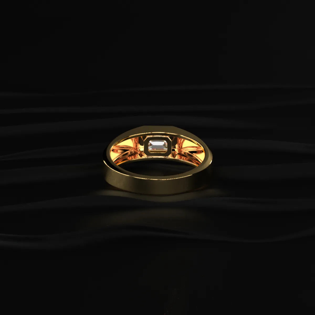 Mens Emerald Cut Diamond Ring | Earthly Jewels