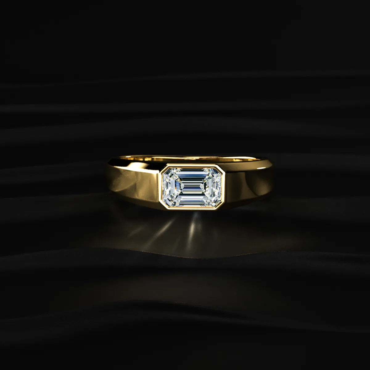 Mens Emerald Cut Diamond Ring | Earthly Jewels
