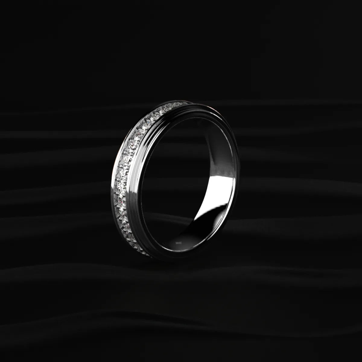 Pave Set Round Diamond Eternity Ring For Men | Earthly Jewels