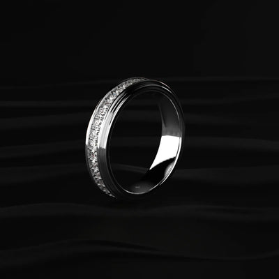 Pave Set Round Diamond Eternity Ring For Men | Earthly Jewels