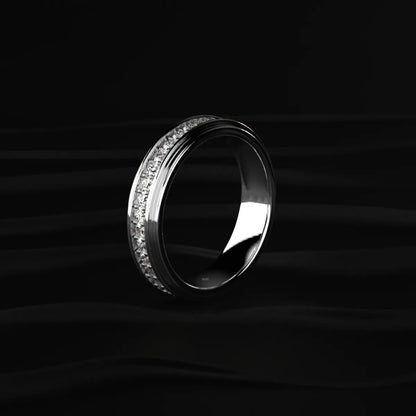 Pave Set Round Diamond Eternity Ring For Men | Earthly Jewels
