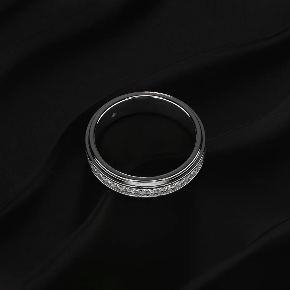 Pave Set Round Diamond Eternity Ring For Men | Earthly Jewels