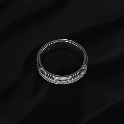 Pave Set Round Diamond Eternity Ring For Men | Earthly Jewels