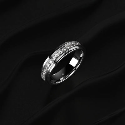 Pave Set Round Diamond Eternity Ring For Men | Earthly Jewels