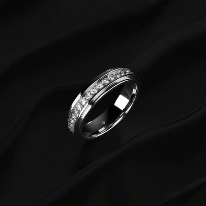 Pave Set Round Diamond Eternity Ring For Men | Earthly Jewels