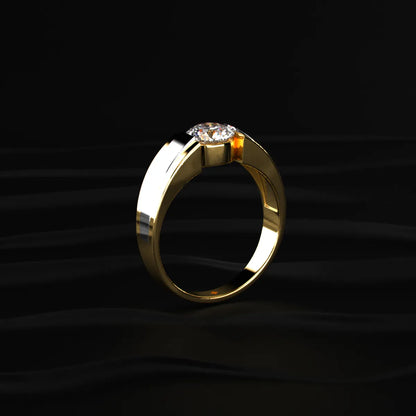 1 Carat Round Solitaire Diamond Ring For Men | Earthly Jewels