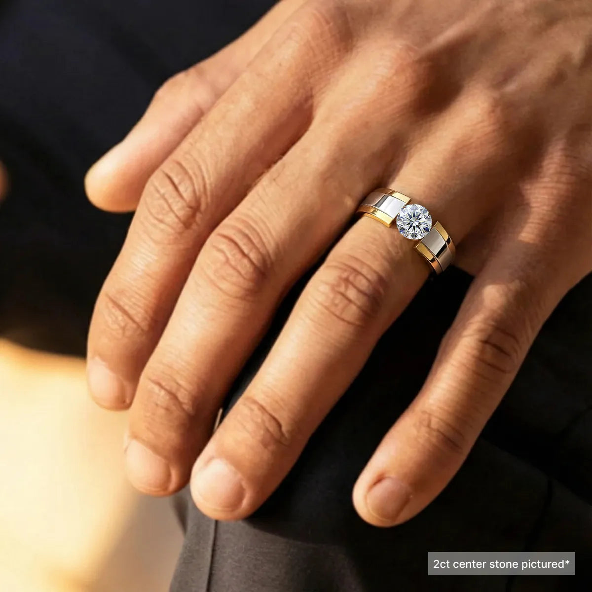 1 Carat Round Solitaire Diamond Ring For Men | Earthly Jewels