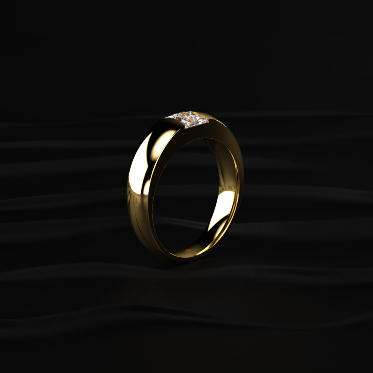 Princess Solitaire Ring For Men