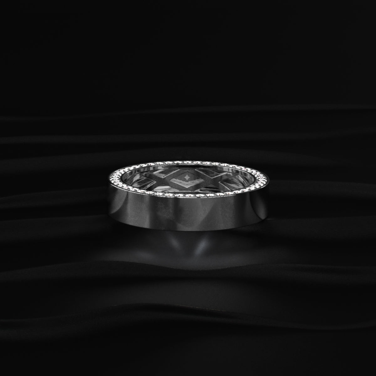 Mens Hidden Diamond Wedding Band