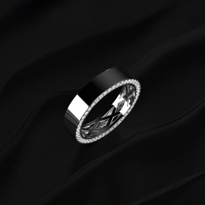 Mens Hidden Diamond Wedding Band
