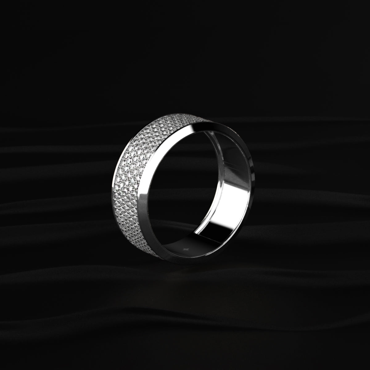Multi Row Diamond Eternity Men's Band