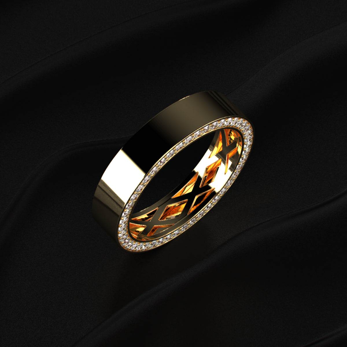 Mens Hidden Diamond Wedding Band | Earthly Jewels
