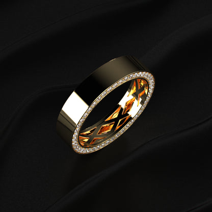 Mens Hidden Diamond Wedding Band | Earthly Jewels