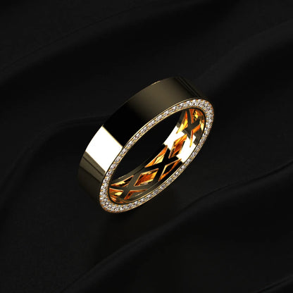 Mens Hidden Diamond Wedding Band | Earthly Jewels