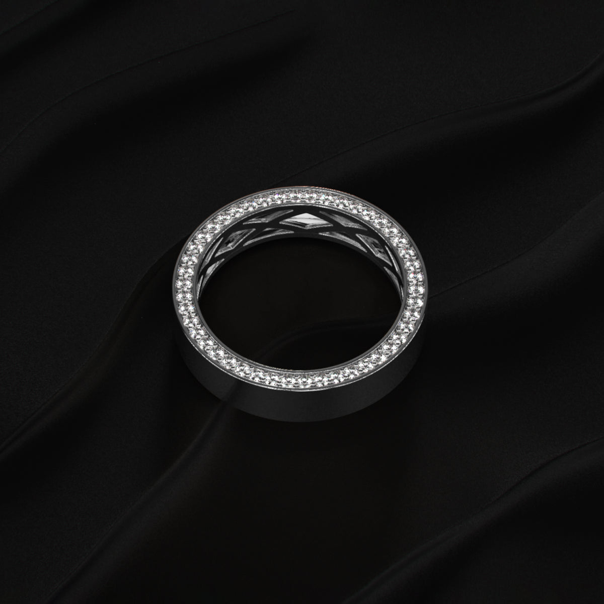 Mens Hidden Diamond Wedding Band