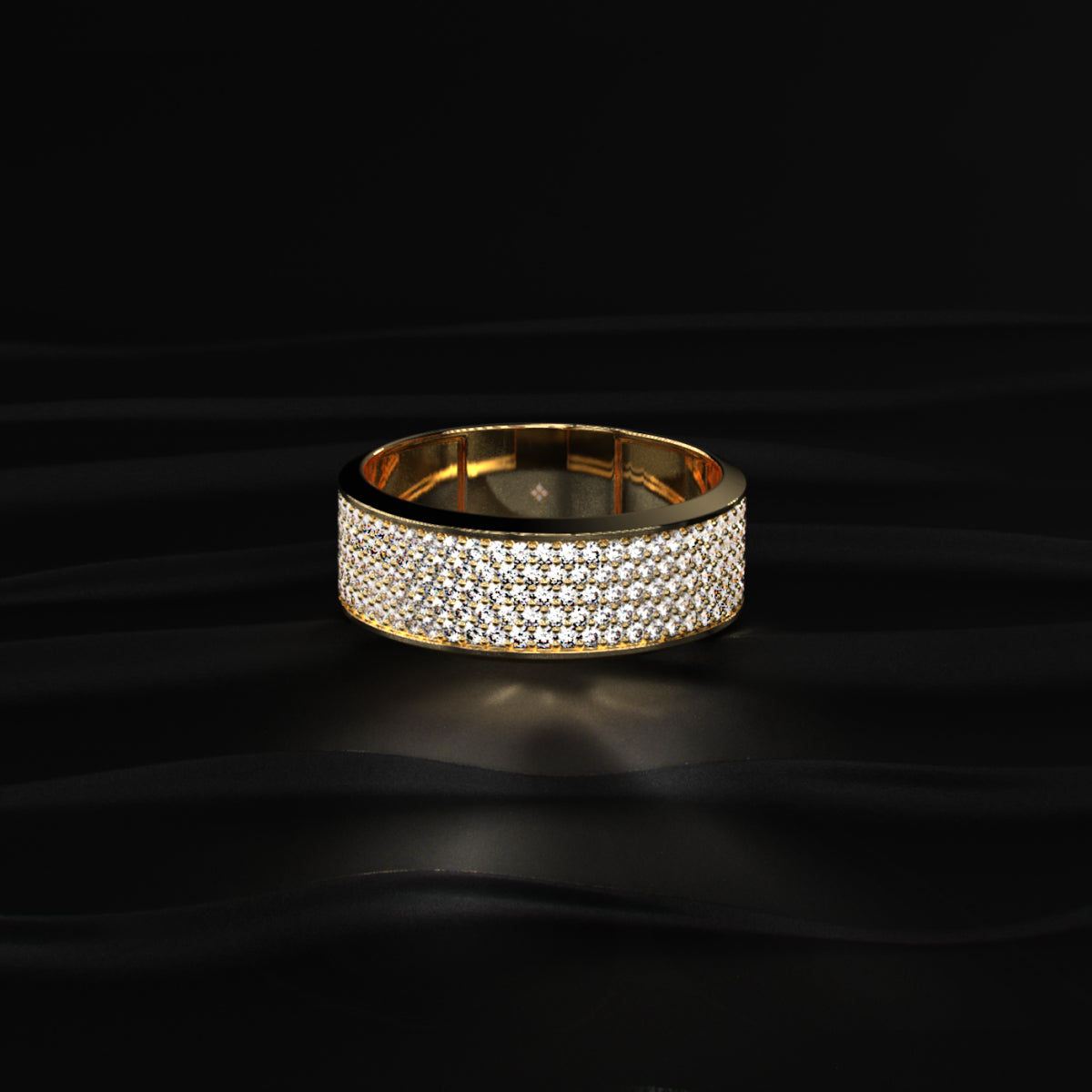 Multi Row Diamond Eternity Men's Band | Earthly Jewels