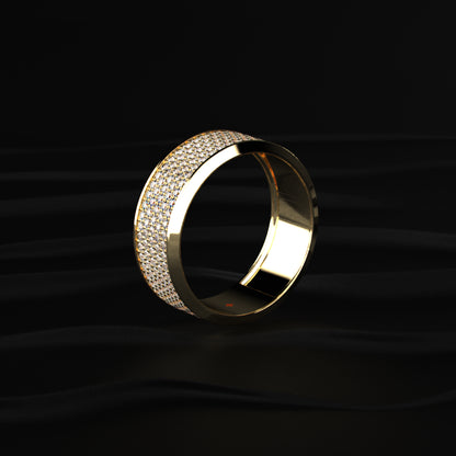 Multi Row Diamond Eternity Men's Band | Earthly Jewels