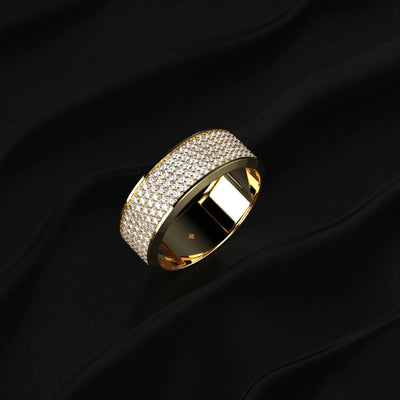 Multi Row Diamond Eternity Men's Band | Earthly Jewels
