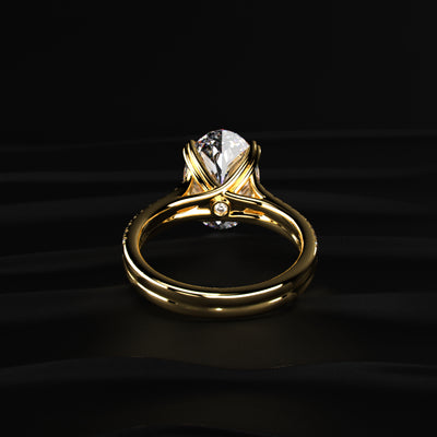 Oval Cut Dual Split Pave Engagement Ring | Earthly Jewels