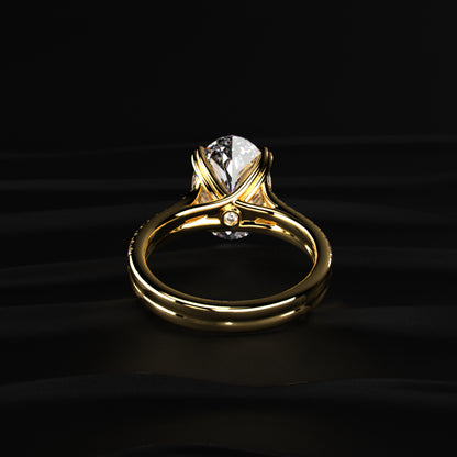 Oval Cut Dual Split Pave Engagement Ring | Earthly Jewels