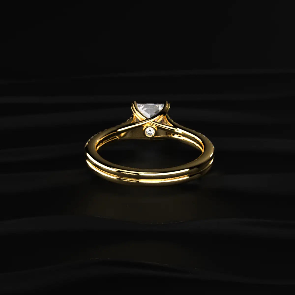 Princess Cut Dual Pave Split Engagement Ring | Earthly Jewels